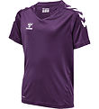 Hummel T-shirt - hmlCore XK Poly - Acai/White