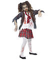 Smiffys Costume - Zombie School Girl - Grey/White/Red