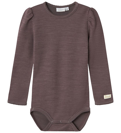 Name It Bodysuit L/æ - Wool - NbfWyla - Sparrow