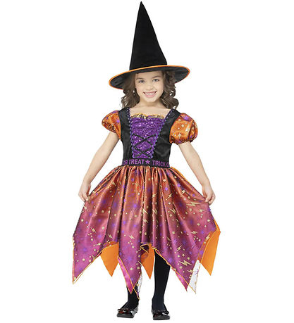 Smiffys Kostüm - Moon & Stars Witch - Lila/Orange