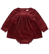 Konges Sløjd Bodysuit w. Skirt - Velvet - Jingle - Red Dahlia
