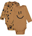 Molo Bodysuit L/æ - 2-Pack - Foss - Stars Earthy