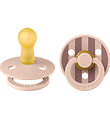 BIBS Colour Pacifiers - Size 2 - 2-Pack - Round - Blush/Ivory