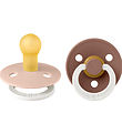 BIBS Colour Glowing Pacifiers - Size 1 - 2-Pack - Round - Blush/