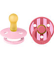 BIBS Colour Pacifiers - Size 1 - 2-Pack - Round - Baby Pink/Cora