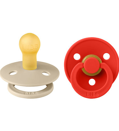 BIBS Colour Pacifiers - Size 2 - 2-Pack - Round - Vanilla/Candy 