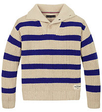 Tommy Hilfiger Bluse - Strick - Keilabsatz Blue Stripe Classic+ 
