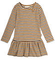 Petit Piao Dress - Rib - Modal - Chocolate Brown/Golden Sun/Dark