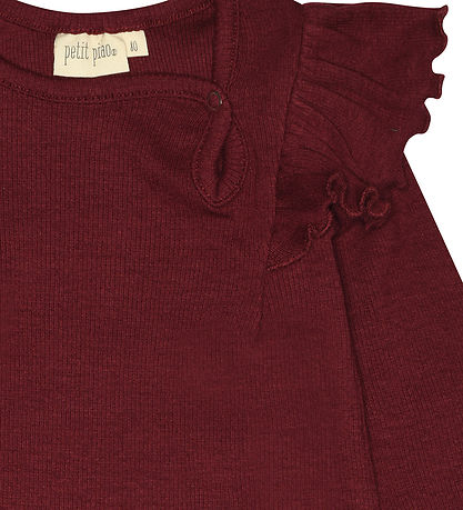 Petit Piao Bodysuit L/æ - Rib - Modal - Dark Cherry