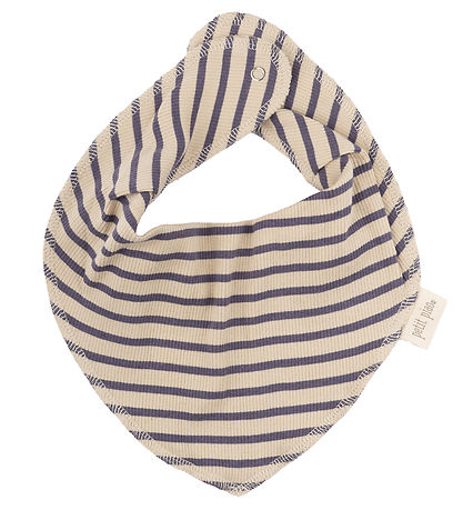 Petit Piao Teething Bib - Rib - Modal - Dusty Violet/Dark Off Wh