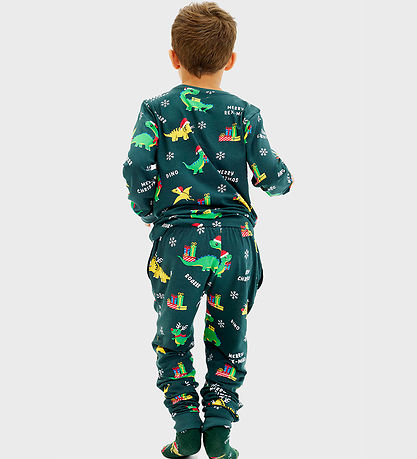 Jule-Sweaters Pyjama Set - Dino Christmas - Green