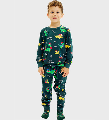 Jule-Sweaters Pyjama Set - Dino Christmas - Green