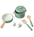 Sebra Wooden Toy - Kitchen pot/pan set - Green
