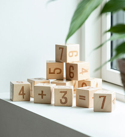 Blocs Empilables Sebra - Blocs de nombres - 12 pces - Bois