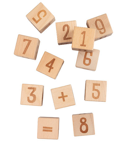 Blocs Empilables Sebra - Blocs de nombres - 12 pces - Bois