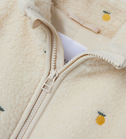 Name It Fleece Jacket - NmnMagot - Fog/Oranges