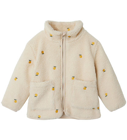 Name It Fleece Jacket - NmnMagot - Fog/Oranges