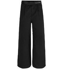 Calvin Klein Trousers - Logo Tape Wide Twill Punto - Black