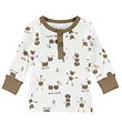 Katvig Blouse - Off White w. Chestnut figures