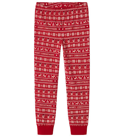 Name It Pyjama Set - NknVismas - Jester Red/Merry Christmas