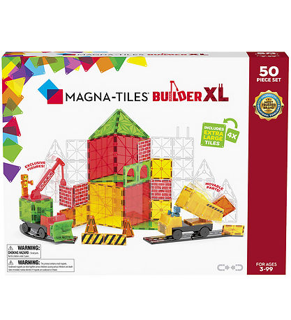 Ensemble d'aimants Magna-Tiles - 50 Parties - Builder XL + Micro