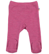 Joha Leggings w. Feet - Wool - Raspberry