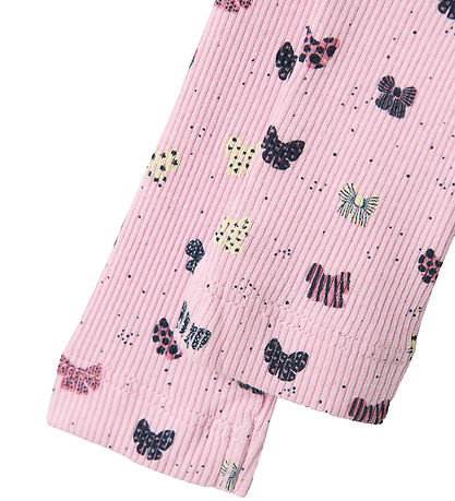 Name It Leggings - Rib - NbfRibow - Corsage w. Bows