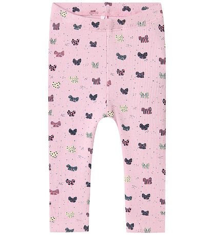 Name It Leggings - Rib - NbfRibow - Corsage w. Bows
