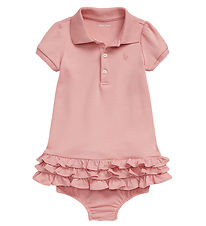 Polo Ralph Lauren Dress w. Bloomers - Pink w. Ruffles