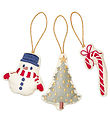 Cam Cam Christmas Decorations-Set - 3-Pack - Snowman
