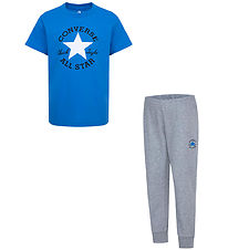 Converse T-Shirt/Joggingbroek - Ontleed - Dark Grey Heather/Blue