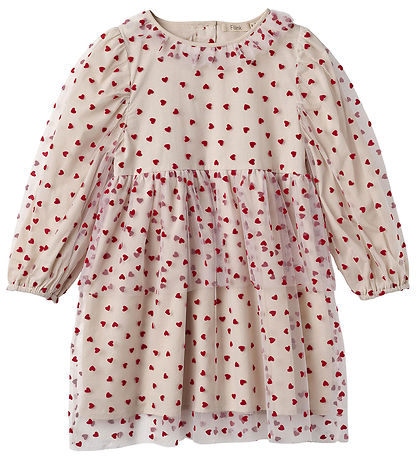 Fliink Dress - Tulle - Sandshell/Pompeian Red