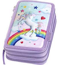 Faber-Castell Pencil Case w. Contents - Unicorn - Purple