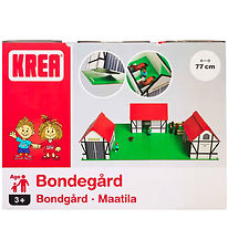 Krea Bondgård - Trä - 77x53 cm - Vit/Röd