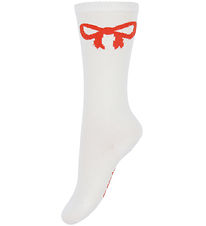 Mini Rodini Knee-High Socks - Bow - Offwhite