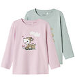 Name It Blouse - 2-Pack - NmfVix - Corsage/Gray Mist/Just Be A S