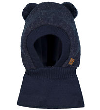 Mikk-Line Balaclava - 2-layer - Wool/Cotton - Blue Nights w. Ear