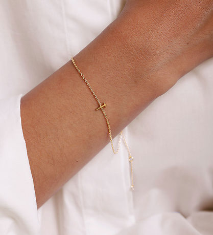 Design Letters Armband - T - 18K guldpläterad