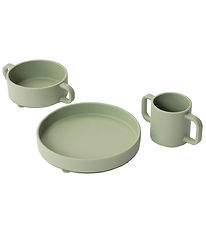 Everleigh & Me Middagsset - Silikon - 3 Delar - Olive