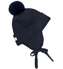 En Fant Beanie - Wool/Acrylic - Parisian Night w. Faux Fur Pom P