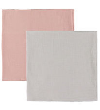 Ooh Noo Muslinfiltar - 2-pack - 65x65 cm - Stone Grey & Blush