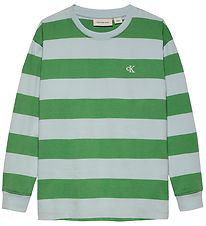 Calvin Klein Blouse - Striped Relaxed - Keepsake Blue/Green Stri