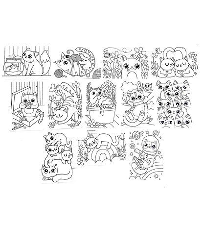 Ooly Coloring sheet - Undercover Art - 12 pcs - Smitten Kitten