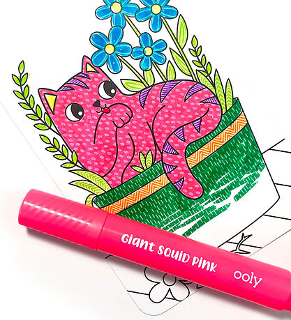 Ooly Coloring sheet - Undercover Art - 12 pcs - Smitten Kitten