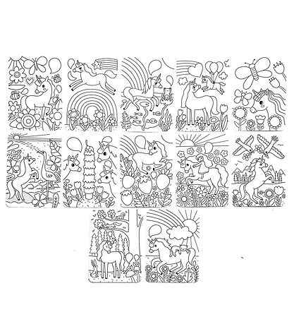 Ooly Coloring sheet - Undercover Art - 12 pcs - Unicorn Friend