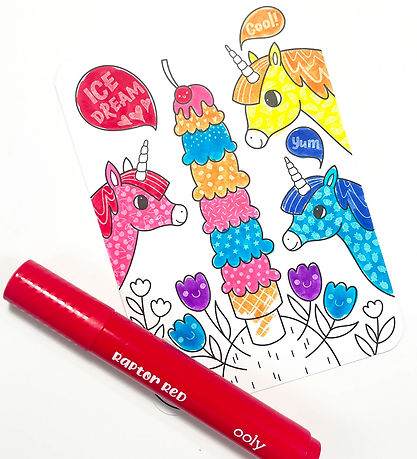 Ooly Coloring sheet - Undercover Art - 12 pcs - Unicorn Friend