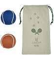 OYOY Rattle - Tennis balls - Apricot/Blue