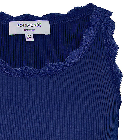 Rosemunde Top -RkBeathe - Rib - Sodalite Blue w. Lace