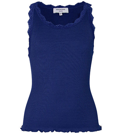 Rosemunde Top -RkBeathe - Rib - Sodalite Blue w. Lace