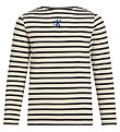 Calvin Klein Blússa - Boatneck Stripe - Turtildúfa/Ck Black Smal